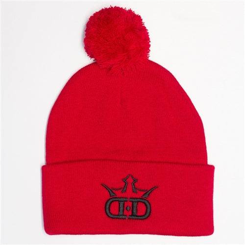 Dynamic Discs Apparel Red Dynamic Discs DD Logo Knit Pom Beanie Winter Disc Golf Hat