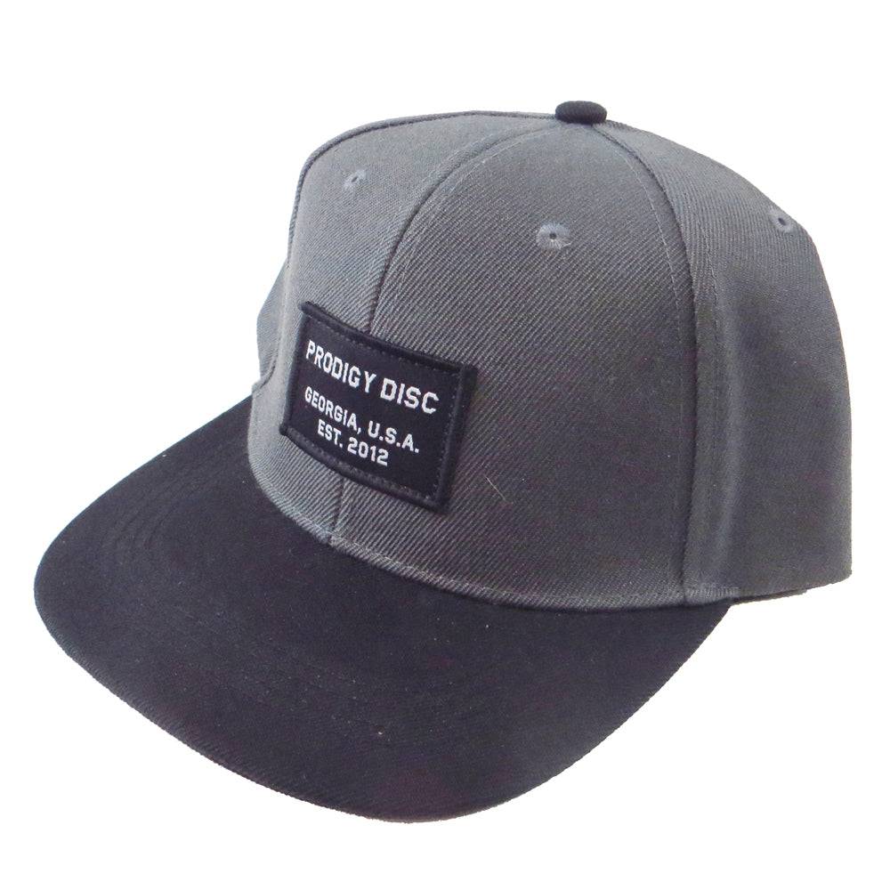 Prodigy Disc Apparel Gray / Black Prodigy Origin Patch Snapback Flatbill Disc Golf Hat