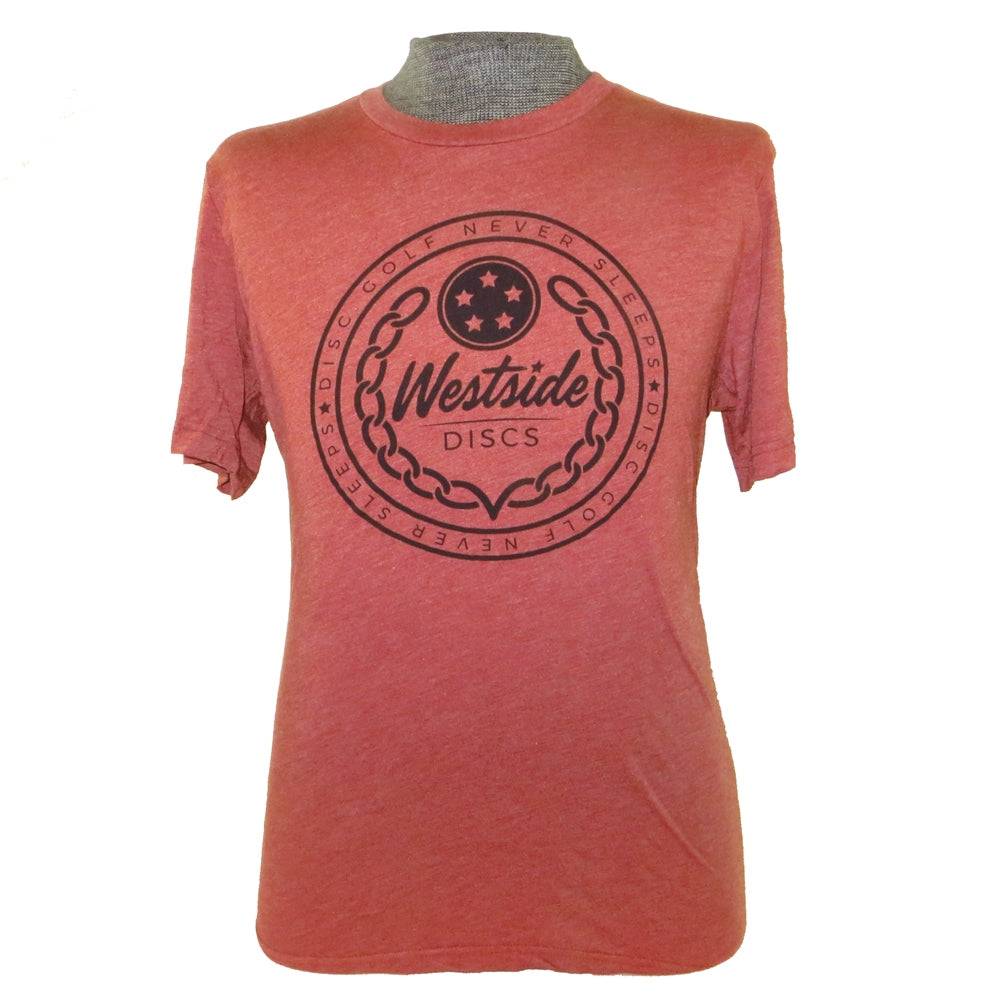Westside Discs Apparel M / Clay Westside Discs Disc Golf Never Sleeps Short Sleeve Disc Golf T-Shirt