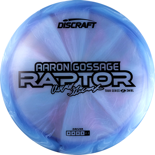 Discraft Limited Edition 2025 Tour Series Aaron Gossage Swirl Elite Z Raptor Distance Driver Golf Disc