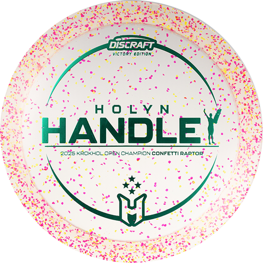 Discraft Limited Edition Victory Edition 2025 Krokhol Open Champion Holyn Handley Confetti Elite Z Raptor Distance Driver Golf Disc