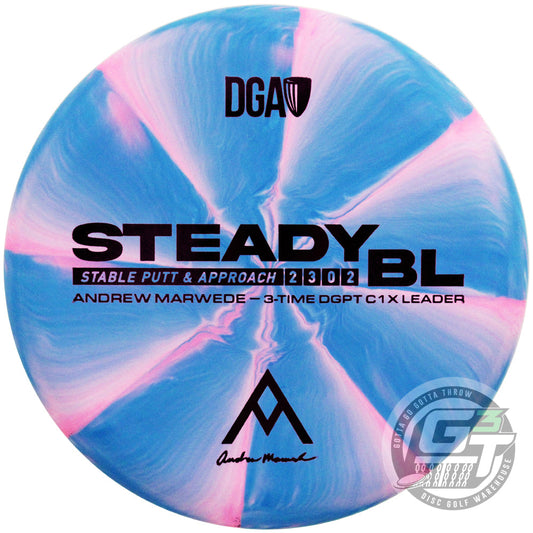 DGA Signature Edition Andrew Marwede Swirl D-Line Stone Steady BL Putter Golf Disc