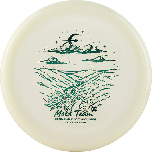 Kastaplast Limited Edition 2026 Tour Series Corey Ellis Glow K1 Soft Berg Putter Golf Disc