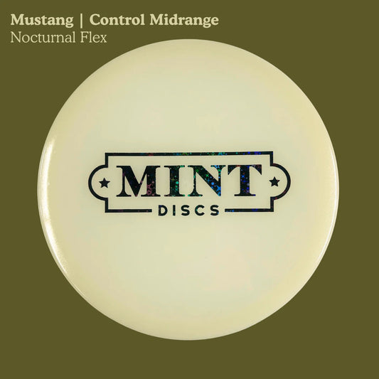 Mint Discs Limited Edition Bar Stamp Glow Nocturnal Flex Mustang Midrange Golf Disc