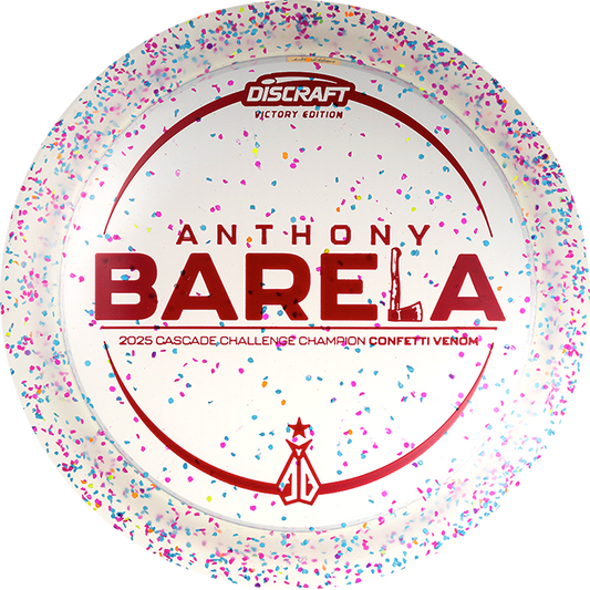Discraft Limited Edition Victory Edition 2025 Cascade Challenge Champion Anthony Barela Confetti Elite Z Venom Distance Driver Golf Disc