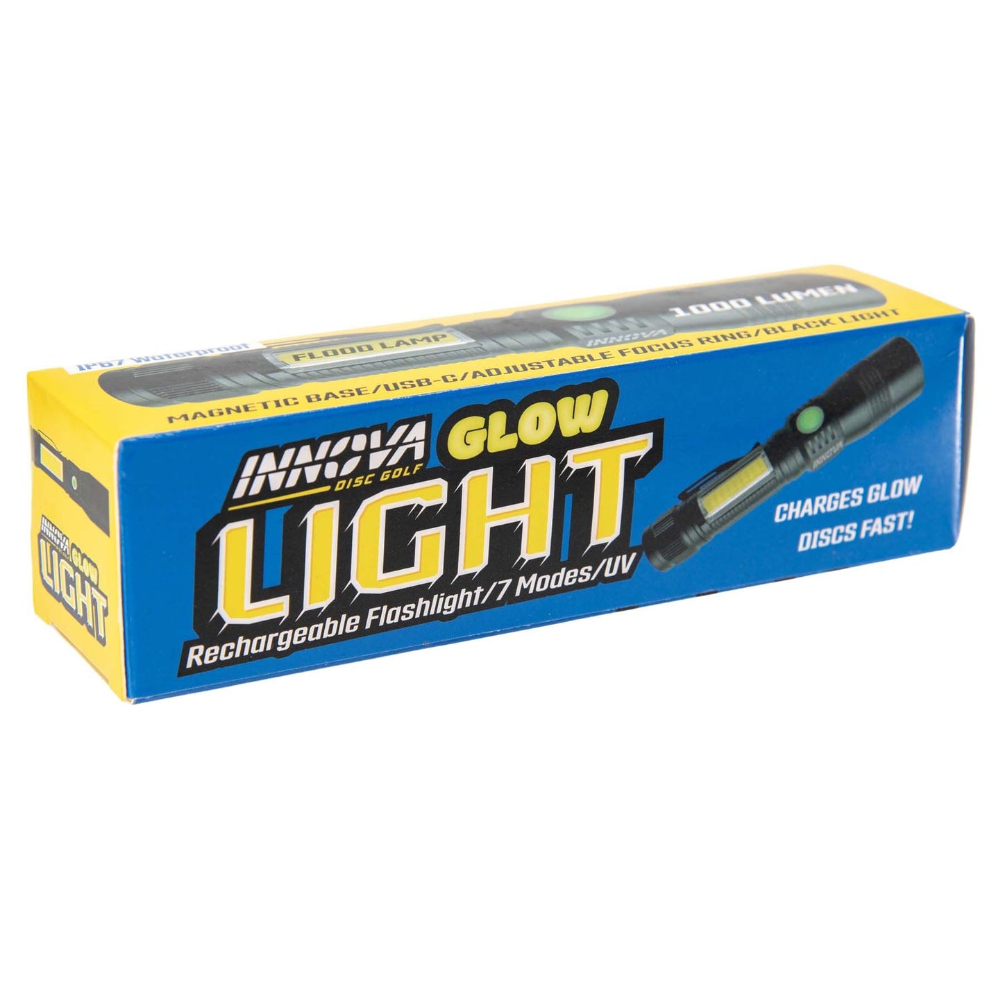 Innova Glow Light 7-Mode LED/UV Flashlight & Glow Disc Charging Light