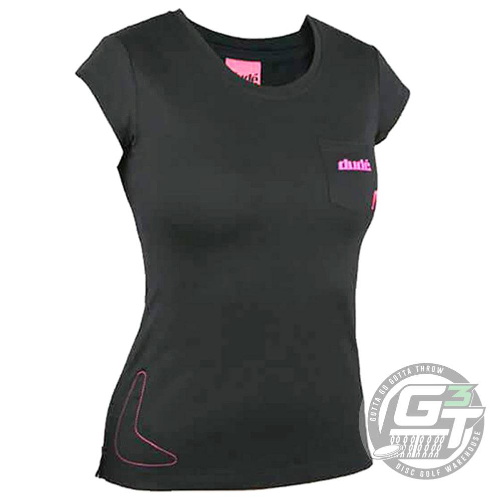 DUDE Apparel XXS / Black DUDE Ladies Boomer Evolve-Dri Short Sleeve Performance Disc Golf T-Shirt