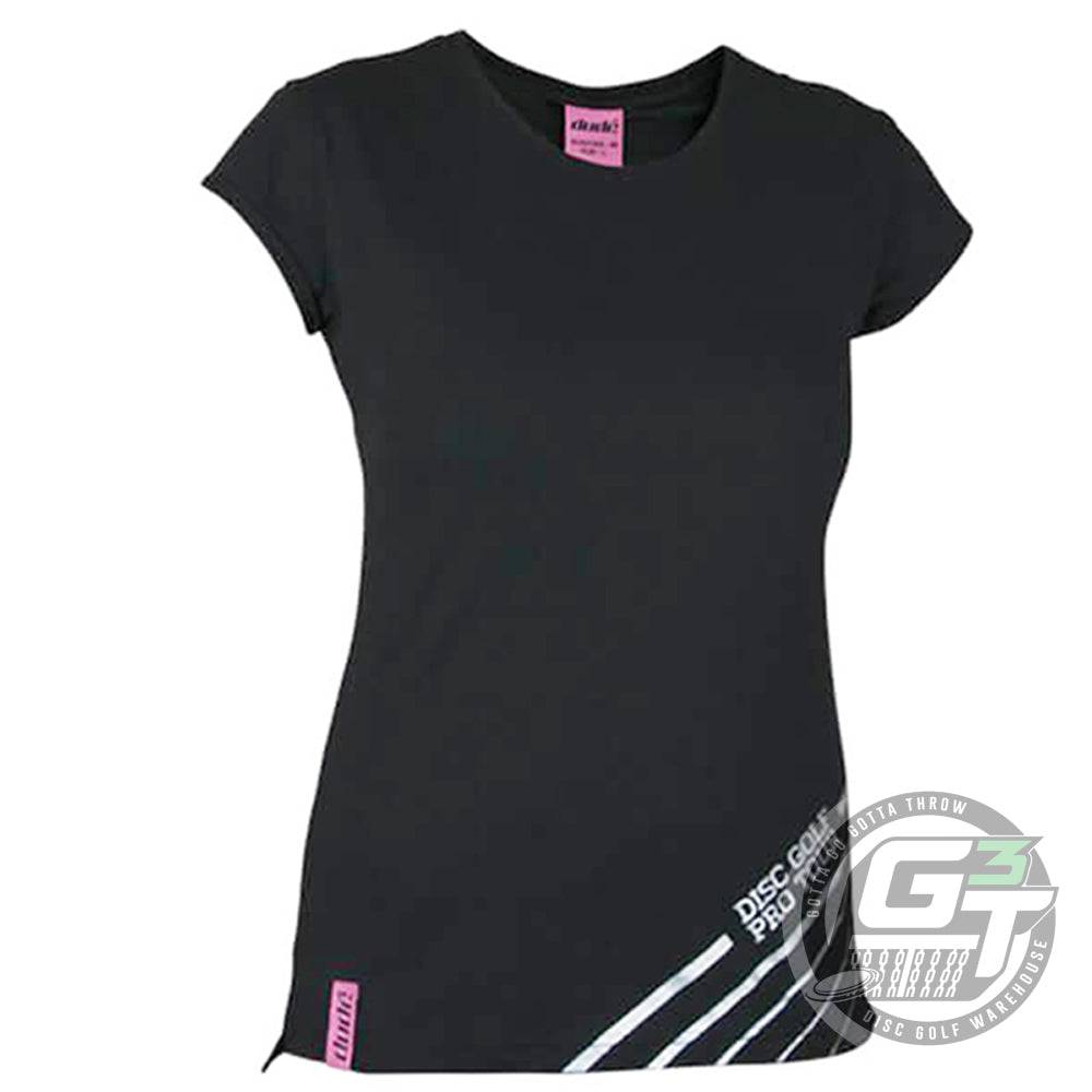 DUDE Apparel XXS / Black DUDE Ladies Disc Golf Pro Tour Cotton Short Sleeve Disc Golf T-Shirt