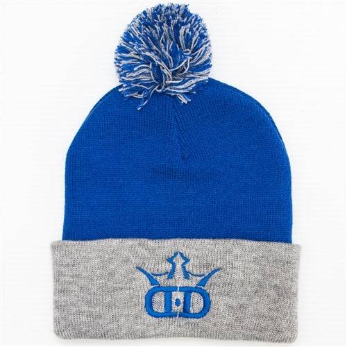 Dynamic Discs Apparel Royal Blue / Gray Dynamic Discs DD Logo Knit Pom Beanie Winter Disc Golf Hat