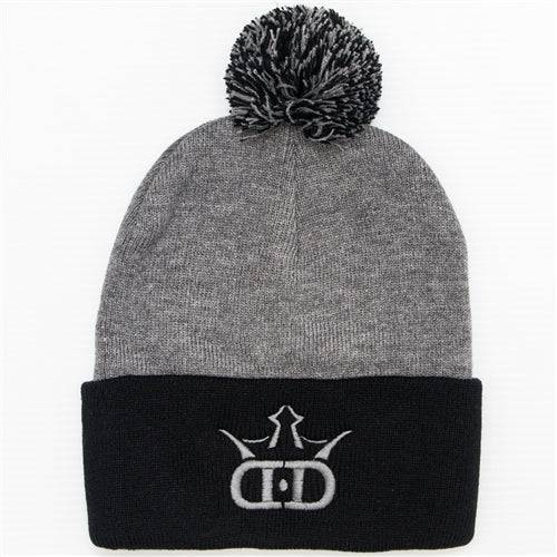 Dynamic Discs Apparel Gray / Black Dynamic Discs DD Logo Knit Pom Beanie Winter Disc Golf Hat