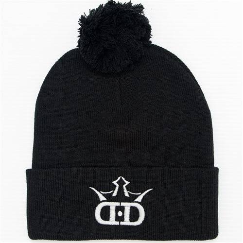 Dynamic Discs Apparel Black Dynamic Discs DD Logo Knit Pom Beanie Winter Disc Golf Hat