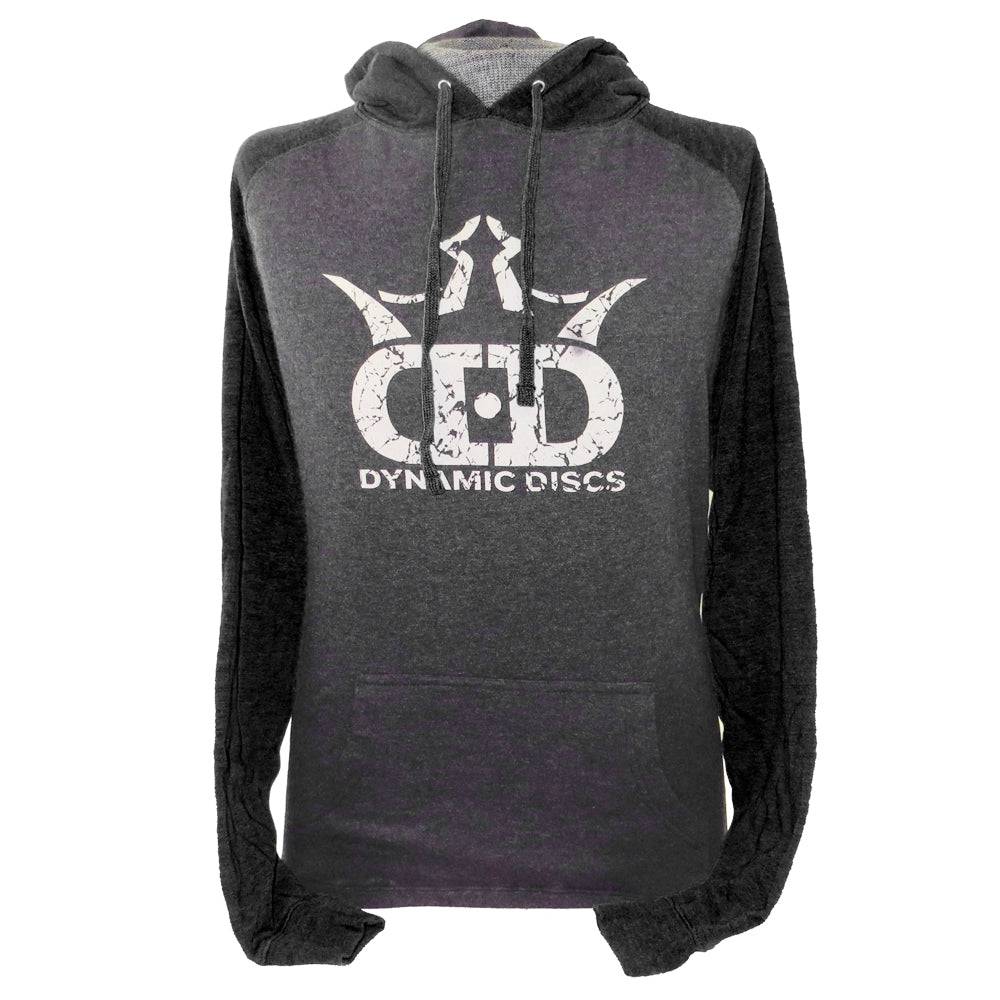 Dynamic Discs Apparel M / Dark Gray / Black Dynamic Discs Distressed Logo Pullover Hoodie Disc Golf Sweatshirt