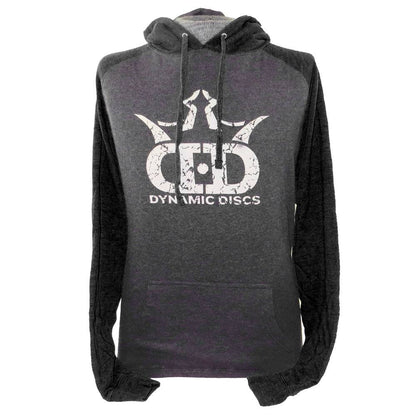 Dynamic Discs Apparel M / Dark Gray / Black Dynamic Discs Distressed Logo Pullover Hoodie Disc Golf Sweatshirt