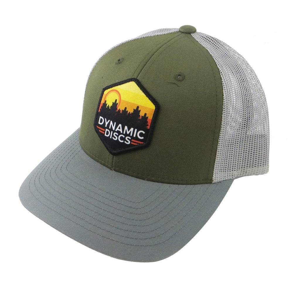 Dynamic Discs Apparel Olive Green / Gray Dynamic Discs Sunset Hex Snapback Mesh Disc Golf Hat