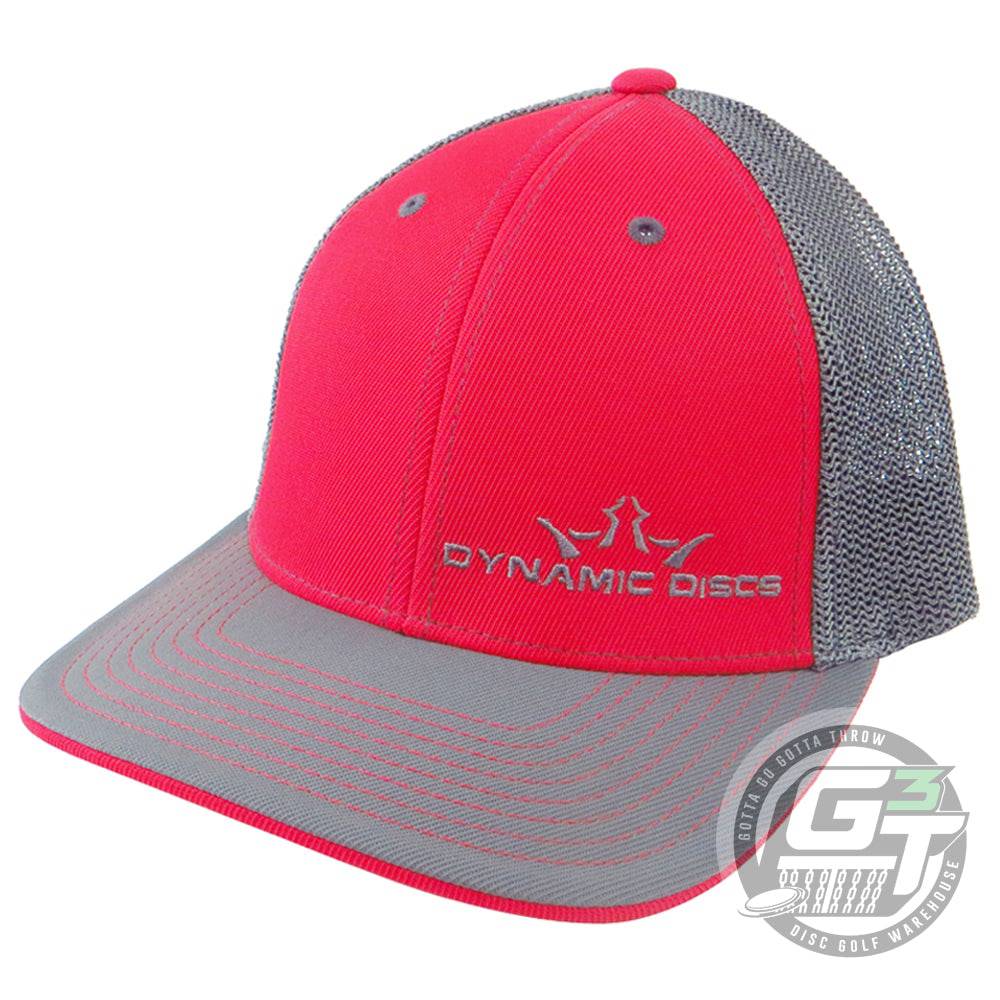 Dynamic Discs Apparel S / M / Gray / Red Dynamic Discs Two-Tone King D's FlexFit Mesh Disc Golf Hat