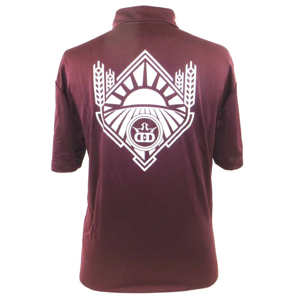 Dynamic Discs Apparel M / Burgundy Dynamic Discs Wheat Sunset Short Sleeve Performance Disc Golf Polo Shirt