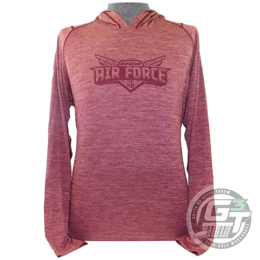 Innova Apparel M / Heather Burgundy Innova Air Force Hooded Long Sleeve Performance Disc Golf Jersey