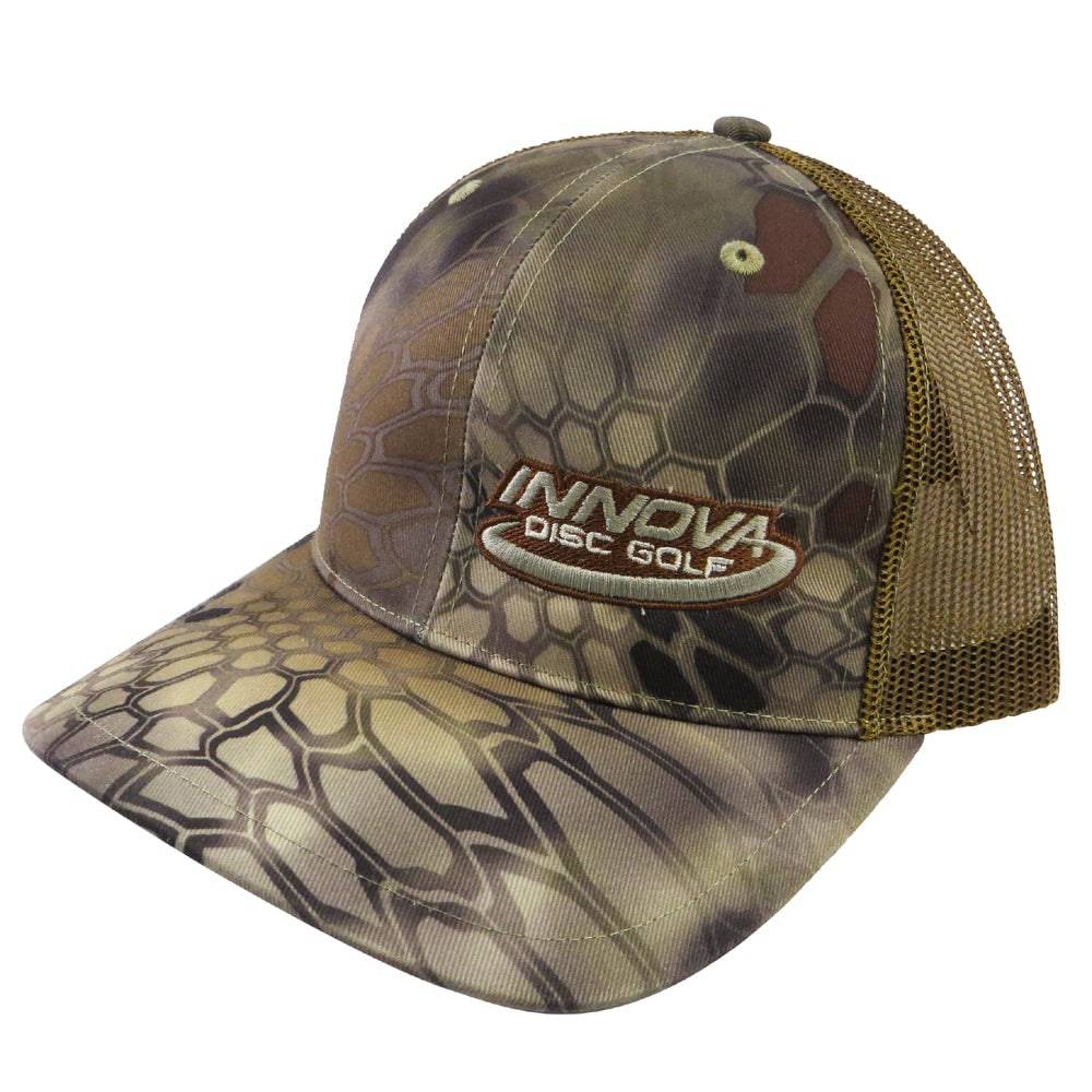 Innova Apparel Kryptek Reptile Camo Innova Logo Camo Adjustable Mesh Disc Golf Hat