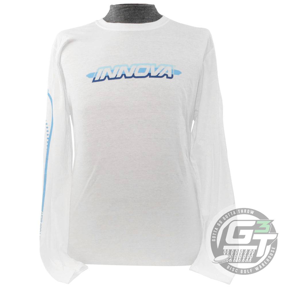 Innova Apparel S / White Innova Striped Bar Logo Long Sleeve Disc Golf T-Shirt