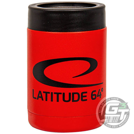 Latitude 64 Golf Discs Accessory Red Latitude 64 Logo Stainless Steel Can Keeper Insulated Beverage Cooler