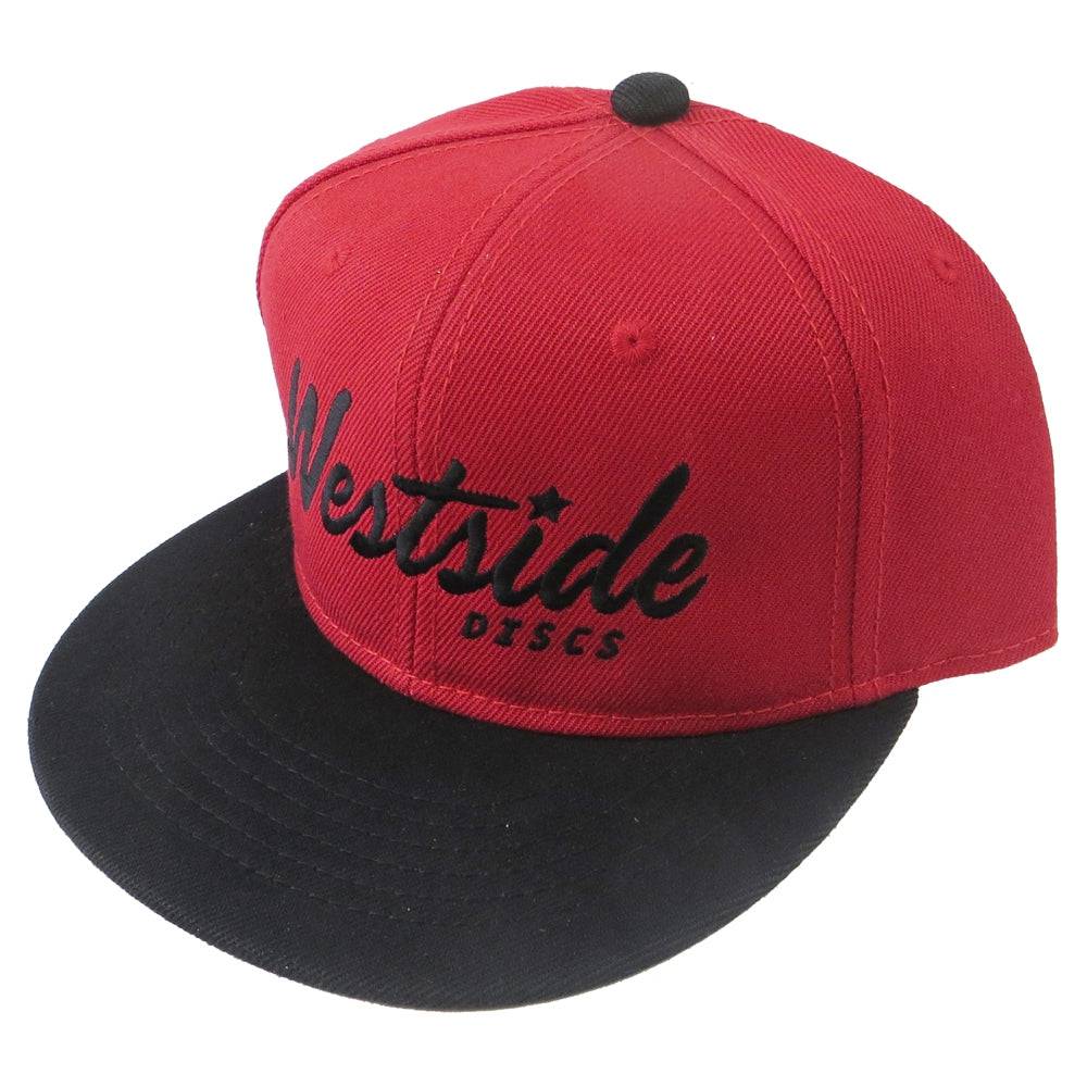 Westside Discs Apparel Red Westside Discs Cursive Logo Snapback Disc Golf Hat