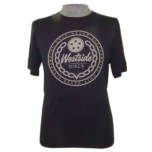 Westside Discs Apparel M / Black Westside Discs Disc Golf Never Sleeps Short Sleeve Disc Golf T-Shirt